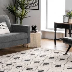 NuLOOM New Arrivals Joanna Diamond Trellis Soft Shag Fringe Area Rug