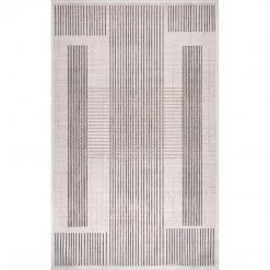 NuLOOM New Arrivals Erica Machine Washable Modern Striped Block Area Rug