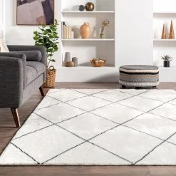 NuLOOM Simple Trellis Washable Shag Area Rug