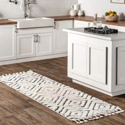 NuLOOM Dani High Low Soft Shaggy Abstract Diamond Tassel Area Rug