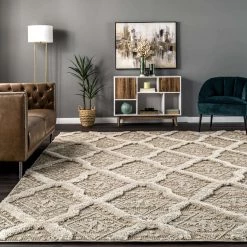 NuLOOM Julie High Low Textured Shaggy Geometric Area Rug