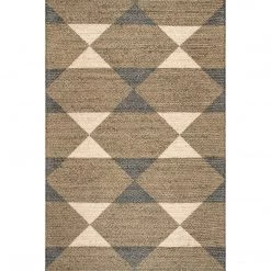 NuLOOM New Arrivals Banded Diamond Braided Jute Area Rug