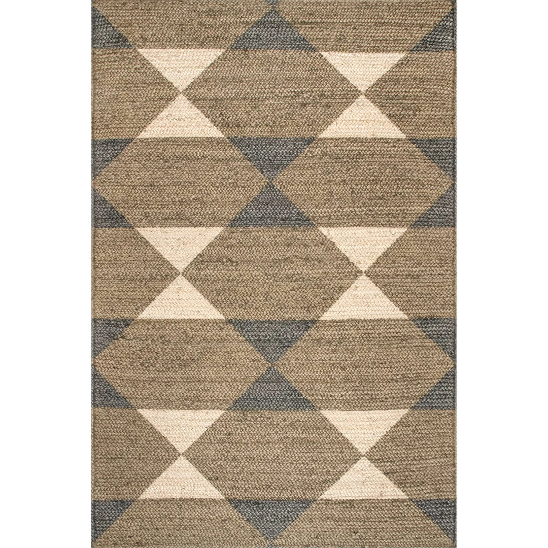 NuLOOM New Arrivals Banded Diamond Braided Jute Area Rug 1 NuLOOM New Arrivals Banded Diamond Braided Jute Area Rug