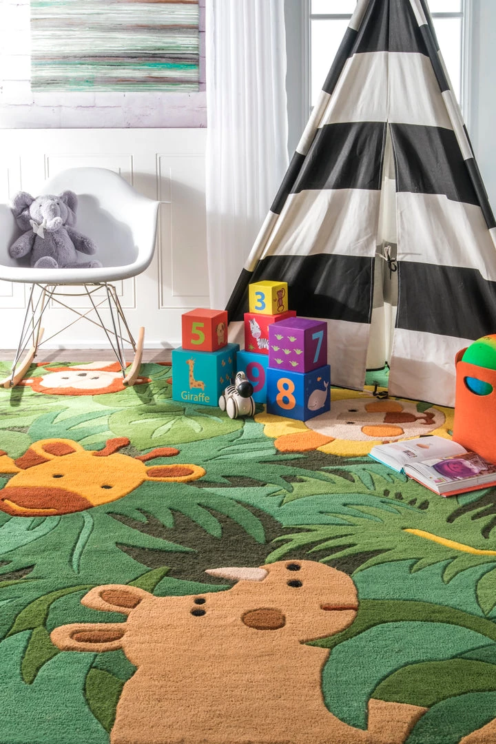 NuLOOM Hand Tufted King Of The Jungle Area Rug Kids 3 NuLOOM Hand Tufted King Of The Jungle Area Rug Kids