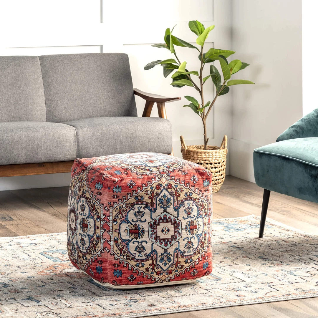 NuLOOM Boho Medallion Ottoman Pouf 2 NuLOOM Boho Medallion Ottoman Pouf