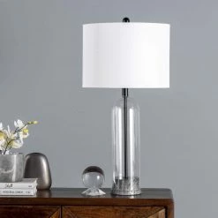 NuLOOM New Arrivals Bayhill 28" Glass Table Lamp 26 NuLOOM New Arrivals Bayhill 28