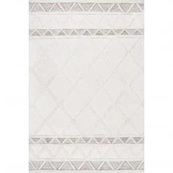NuLOOM Kenna Wool Shaggy High-Low Geometric Trellis Area Rug New Arrivals