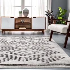 NuLOOM Merri Distressed Geometric Cotton Blend Area Rug New Arrivals