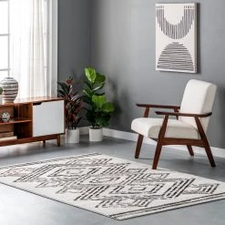 NuLOOM Merri Distressed Geometric Cotton Blend Area Rug New Arrivals