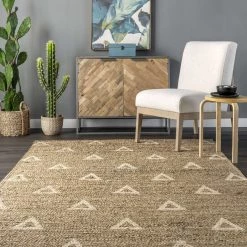NuLOOM New Arrivals Jordyn Handmade Braided Geometric Farmhouse Jute Area Rug