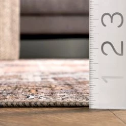 NuLOOM New Arrivals Gracie Machine Washable Distressed Medallion Area Rug