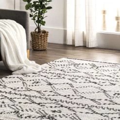 NuLOOM New Arrivals Jaycee Abstract Soft Shaggy Textured Fringe Area Rug