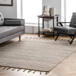 NuLOOM New Arrivals Diem Geometric Cotton Tassel Area Rug