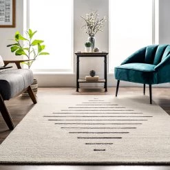 NuLOOM Jules Hand Hooked Wool And Cotton Diamond Area Rug