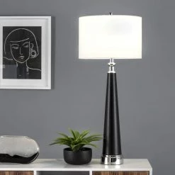 NuLOOM Lighting Gila 36" Steel & Leather Table Lamp