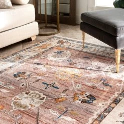 NuLOOM New Arrivals Vintage Brandi Floral Fringe Area Rug