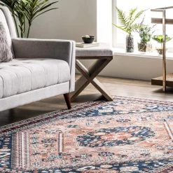 NuLOOM Nevaeh Machine Washable Bohemian Medallion Area Rug