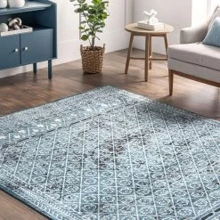 NuLOOM Prestyn Machine Washable Faded Tribal Trellis Area Rug New Arrivals