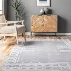 NuLOOM New Arrivals Joelle Machine Washable Tribal Geometirc Border Area Rug