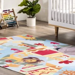 NuLOOM New Arrivals Catherine Zoo Animals Kids Washable Area Rug 17 NuLOOM New Arrivals Catherine Zoo Animals Kids Washable Area Rug