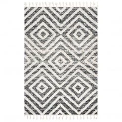 NuLOOM Dani High Low Soft Shaggy Abstract Diamond Tassel Area Rug