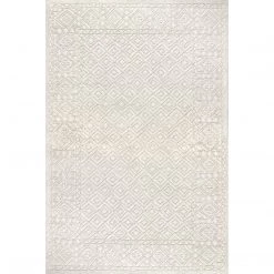 NuLOOM Madisyn Hand Hooked Wool Diamonds High Low Textured Area Rug