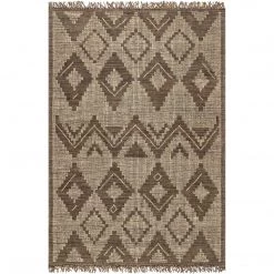 NuLOOM New Arrivals Tegan Bohemian Diamond Leather And Jute Area Rug