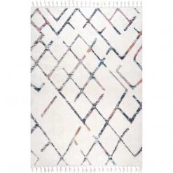 NuLOOM New Arrivals Kirra High-Low Abstract Tassel Area Rug