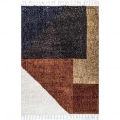NuLOOM New Arrivals Kaylie Shaggy Modern Geometric Tassel Area Rug