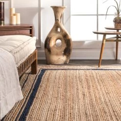 NuLOOM Braided Rikki Border Jute Area Rug