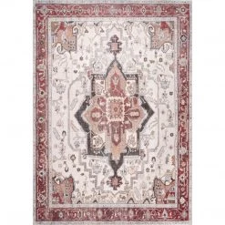 NuLOOM New Arrivals Miley Machine Washable Traditional Medallion Area Rug
