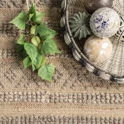 NuLOOM New Arrivals Elenora Wool And Jute Textured Diamond Aztec Braided Tassel Area Rug