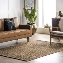 NuLOOM New Arrivals Selena Hand Loomed Jute Diamond Trellis Area Rug