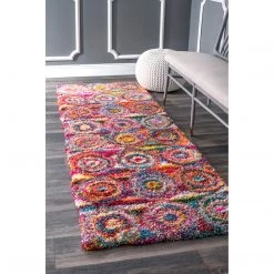 NuLOOM Kindra Circles Shaggy Area Rug Contemporary