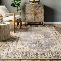 NuLOOM New Arrivals Ren Machine Washable Vintage Floral Area Rug