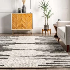 NuLOOM New Arrivals Sofia Hand Woven Braided Striped Wool Area Rug
