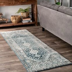 NuLOOM New Arrivals Vintage Melani Medallion Fringe Area Rug