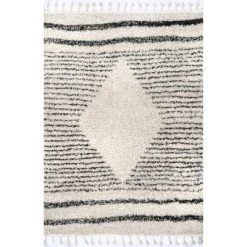 NuLOOM New Arrivals Kiera Moroccan Diamond Tassel Area Rug