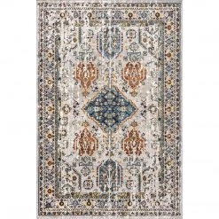 NuLOOM Samara Machine Washable Medallion Bordered Area Rug