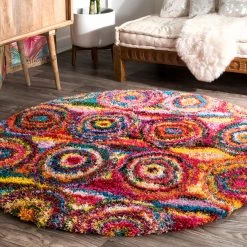 NuLOOM Kindra Circles Shaggy Area Rug Contemporary