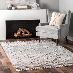 NuLOOM Roxy Textured Diamond Tassel Area Rug New Arrivals