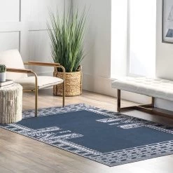 NuLOOM New Arrivals Joelle Machine Washable Tribal Geometirc Border Area Rug