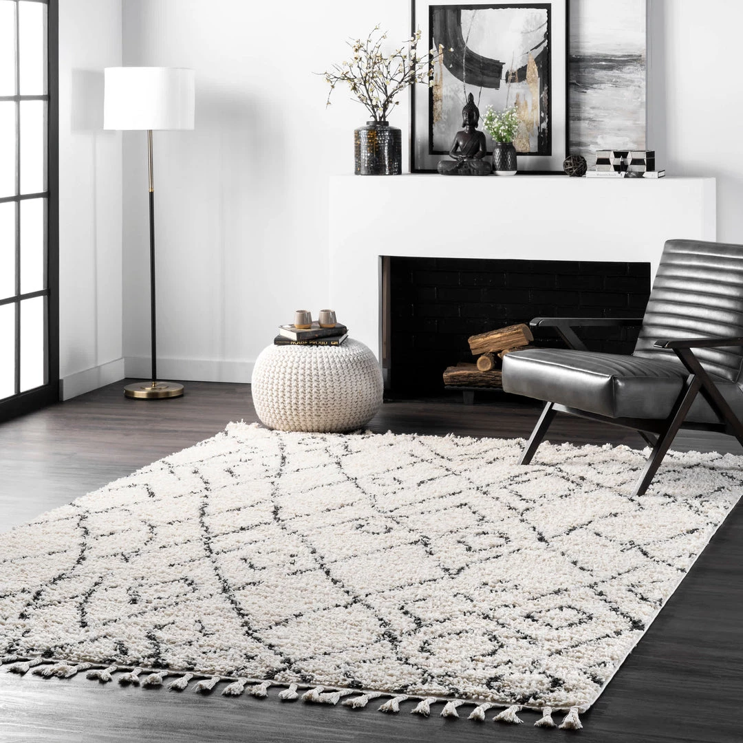 NuLOOM Nieves Moroccan Diamond Tassel Area Rug 2 NuLOOM Nieves Moroccan Diamond Tassel Area Rug