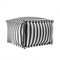 NuLOOM Porto Striped Indoor/Outdoor Filled Ottoman Pouf