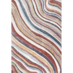 NuLOOM Cynthia Cozy Shaggy Wavy Stripes Area Rug