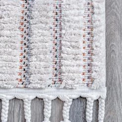 NuLOOM Journey Shaggy Checkered Tiles Tassel Area Rug 25 NuLOOM Journey Shaggy Checkered Tiles Tassel Area Rug