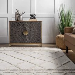 NuLOOM Kenna Wool Shaggy High-Low Geometric Trellis Area Rug New Arrivals