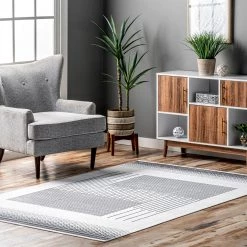 NuLOOM New Arrivals Chelsea Machine Washable Modern Abstract Line Area Rug