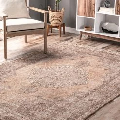 NuLOOM New Arrivals Brogan Vintage Medallion Flatweave Tassel Area Rug