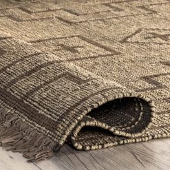 NuLOOM Maxine Handmade Jute And Leather Global Inspired Fringe Area Rug New Arrivals